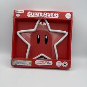 Paladone Super Mario Bros. Super Star LED Neon Light USB Powered Wall Mountable